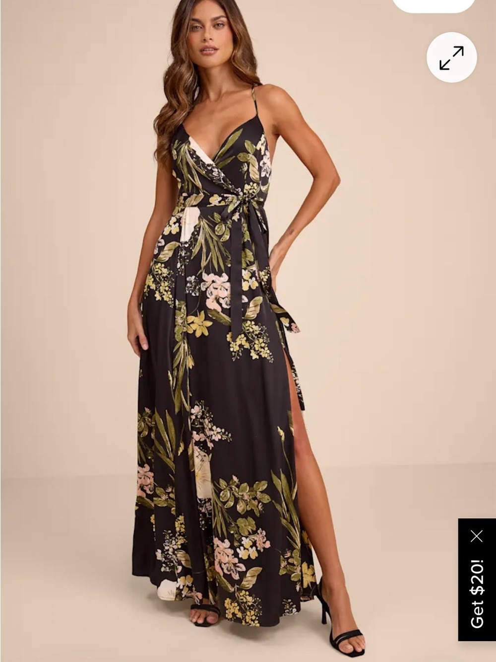 NWT Lulus Floral Wrap Maxi Dress
